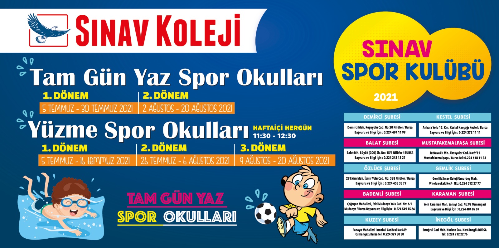 2024 Yüzme Yaz Spor Okulları